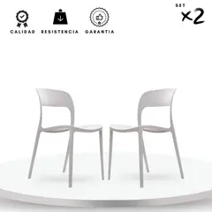 EKONOMODO COLOMBIA - Silla Multipropósito Abi Gris Set X2