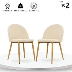 EKONOMODO COLOMBIA - Silla De Comedor Tapizada Anix Arena Set X2