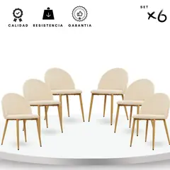 EKONOMODO COLOMBIA - Silla De Comedor Tapizada Anix Arena Set X6