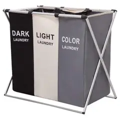 ONE PIXEL - Organizador De Ropa Cesta Lavanderia 3 Espacios Divisiones