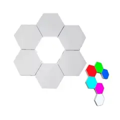 GENERICO - Panel de luz hexagonal led x 6 / sensible al tacto