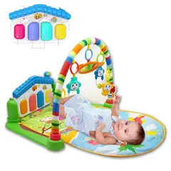 BOOGY - Gimnasio piano tapete sonajero musical para bebe azul