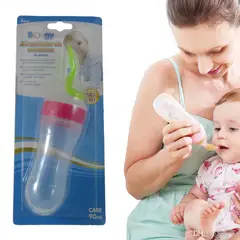 BOOGY - Cuchara alimentador papilla sopas jugos bebe rosada