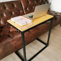 ALIK DISEÑO - Mesa Auxiliar Para Pc Estilo Industrial Altura Ajustable 60x35cm Negro