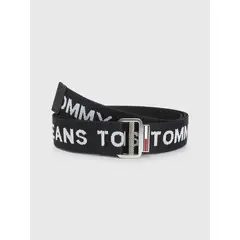 TOMMY HILFIGER - Cinturón Baxter Textil Con Inscripción Hombre Negro