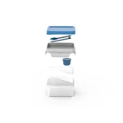 LOCK AND LOCK - Recipiente Hermetico Para Llevar 2 En 1 - 1.2L Azul
