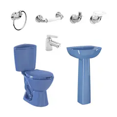 Corona - Combo manantial pro redondo botón con pedestal azul