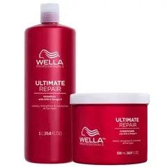 WELLA - DUO SHAMPOO 1L - ACONDICIONADOR ULTIMATE REPAIR 500ml