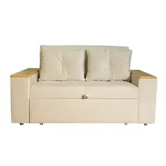 DORMILANDIA - Sofá Cama Beige Inglés 3 Posiciones + 2 Cojines