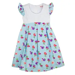 WOONKIE - Vestido flores niña azul