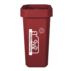 ESTRA - Caneca-Papelera Ecobins Vaiven 10L Rojo Residuos Peligrosos