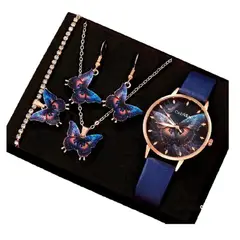 VANIDADES COLLECTIONS - Kit Reloj Mariposa Para Mujer Juego De Collar Aretes Pulsera