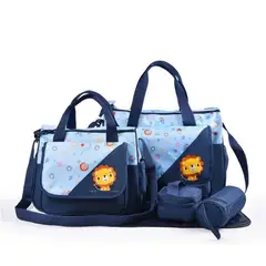 IKSA - Juego De Pañalera de León Con 5 Bolsos Multifuncionales