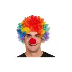 GENERICO - Peluca Afro Payaso Colores Multicolor Disfraz Hallowen Lgbt