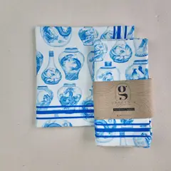 GARDENIA HOME DECOR - Servilleta poliéster Porcelana Jarrones 43x43cm / Pack x 4 - Gardenia