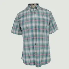 L Y H - Camisa Para Hombre Manga Corta Verde Marca L&H