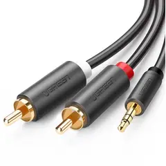 UGREEN - Cable Auxiliar Audio Jack 3.5 mm a 2RCA Conectores Macho 2m