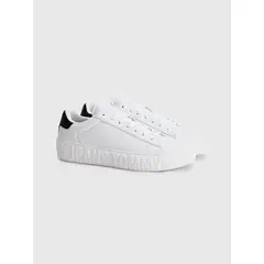 TOMMY HILFIGER - Zapatillas Cupsole Cuero Bicolor