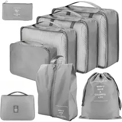 ONE PIXEL - Organizador De Equipaje Para Maleta Kit X8 Gris