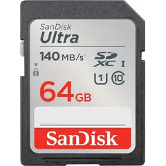 SANDISK - Memoria SD 64GB Ultra 140 MB/S UHS-I C10 U1 FullHD