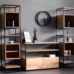 22 GRADOS DECORACION - Juego Mueble para Tv Biblioteca Chill en Roble