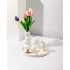 DECORACIONES ALE Y GABI - Centro De mesa Pietra jarron base vela y adornos