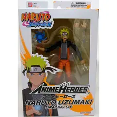 BANDAI - Figura 16cm Naruto Uzumaki Batalla Final Anime Heroes