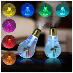TECNOHOGAR JS - Humificador Led Ultrasonico Diseño Bombillo 400ml Esencia