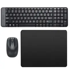 LOGITECH - Combo Teclado y Mouse Inalámbricos MK220 y Pad Mouse