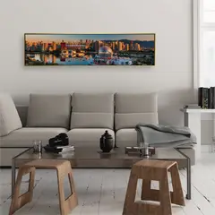 HOMUS - CUADRO PANORAMICO 9 - 140 X 35 - MARCO DORADO