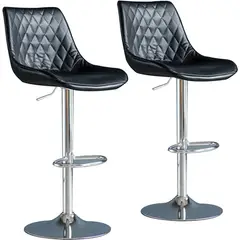 MOBLIHOUSE - Set X2 Silla Bar Mardin Negra Silla Moderna Para Barra