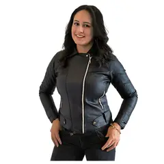 SACATE - Chaqueta para dama en cuero tex - Chamarra cruzada
