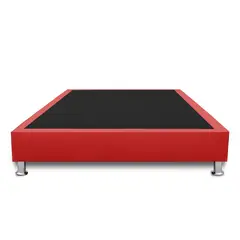 MAGIC CLASS - BASE CAMA SOMMIER 90X190 ECOCUERO ROJO