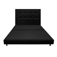 DORMILANDIA - Combo Cabecero y Base Cama Dividida Negra Queen 160x190
