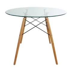 BOXBIT - Mesa DKR Tipo Eames Tapa de Vidrio