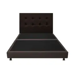 DORMILANDIA - Combo Cabecero y Base Cama Dividida Café SemiDoble 120x190