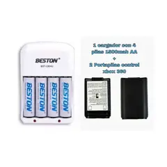 GENERICO - Combo Pilas Beston 1500mah Aa + 2 Portapilas Para Control Xbox 360
