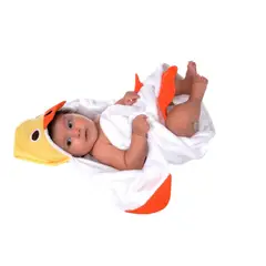MUNDO BEBE - Toalla Bebe De Baño Super Absorbente Con Capota Pato