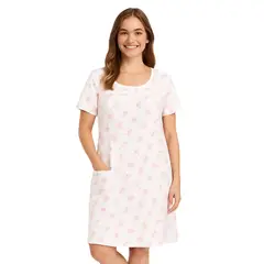 ROMANELLA - Pijama bata Yolanda abierta con botones manga corta azul