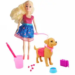 DAYOSHOP - Muñeca Moda Con Mascota Perro Accesorios Niñas Juguete