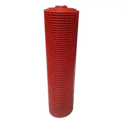 GENERICO - Malla Plástica Multiusos Reja 20mmX20mm 150cm Rollo 30mt Roja