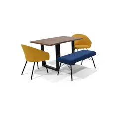 VENECIA - Comedor 4P Marsella con Butaco Cadiz Mostaza Azul_.