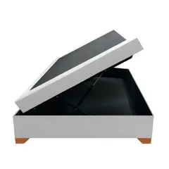 MAGIC CLASS - BASE CAMA BAÚL HIDRÁULICA 90X190 MICROFIBRA BLANCO