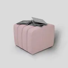 BANZAY - Puff Auxiliar Boston 55x55 - Rosa