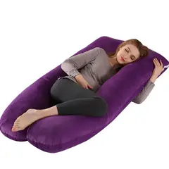 GENERICO - Almohada Cojin Cuerpo Entero Antidolores Y Materna Tela Peluche Morado.