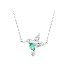 ALHAJAS - Collar Cadena Para Mujer Dije Pájaro Colibrí Fabricado En Plata 925