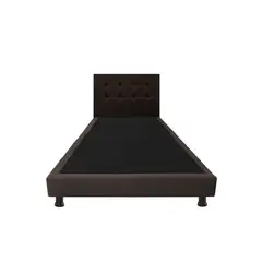 DORMILANDIA - Combo Cabecero y Base Cama Entera Café Sencillo 100x190
