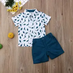 LUSOLSI - Prendas niños conjuntos de vestir camisa y pantalón corto bebes