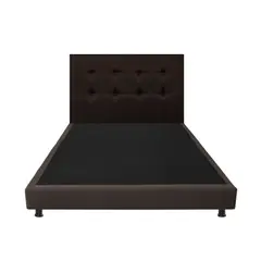 DORMILANDIA - Combo Cabecero y Base Cama Entera Café Doble 140x190