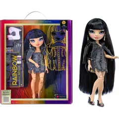 RAINBOW HIGH - Muñeca Kim Moda Azul 10 Accesorios